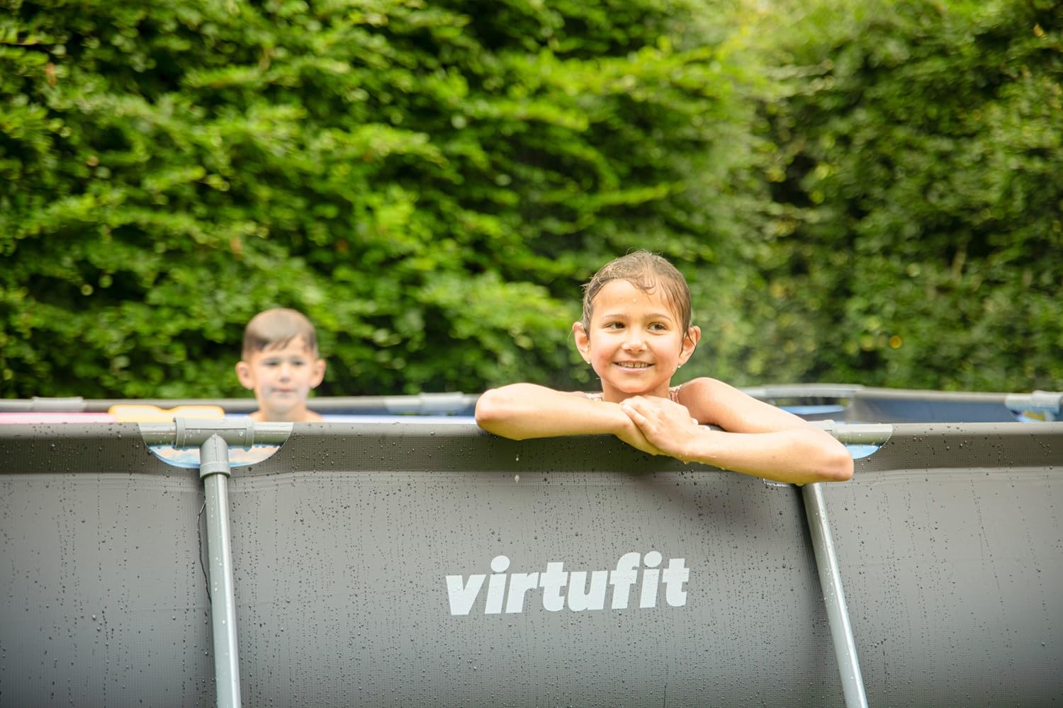 VirtuFit Piscina (nero, 300 x 210 x 66 cm (INKL. Filterpumpe), Rettangolare)