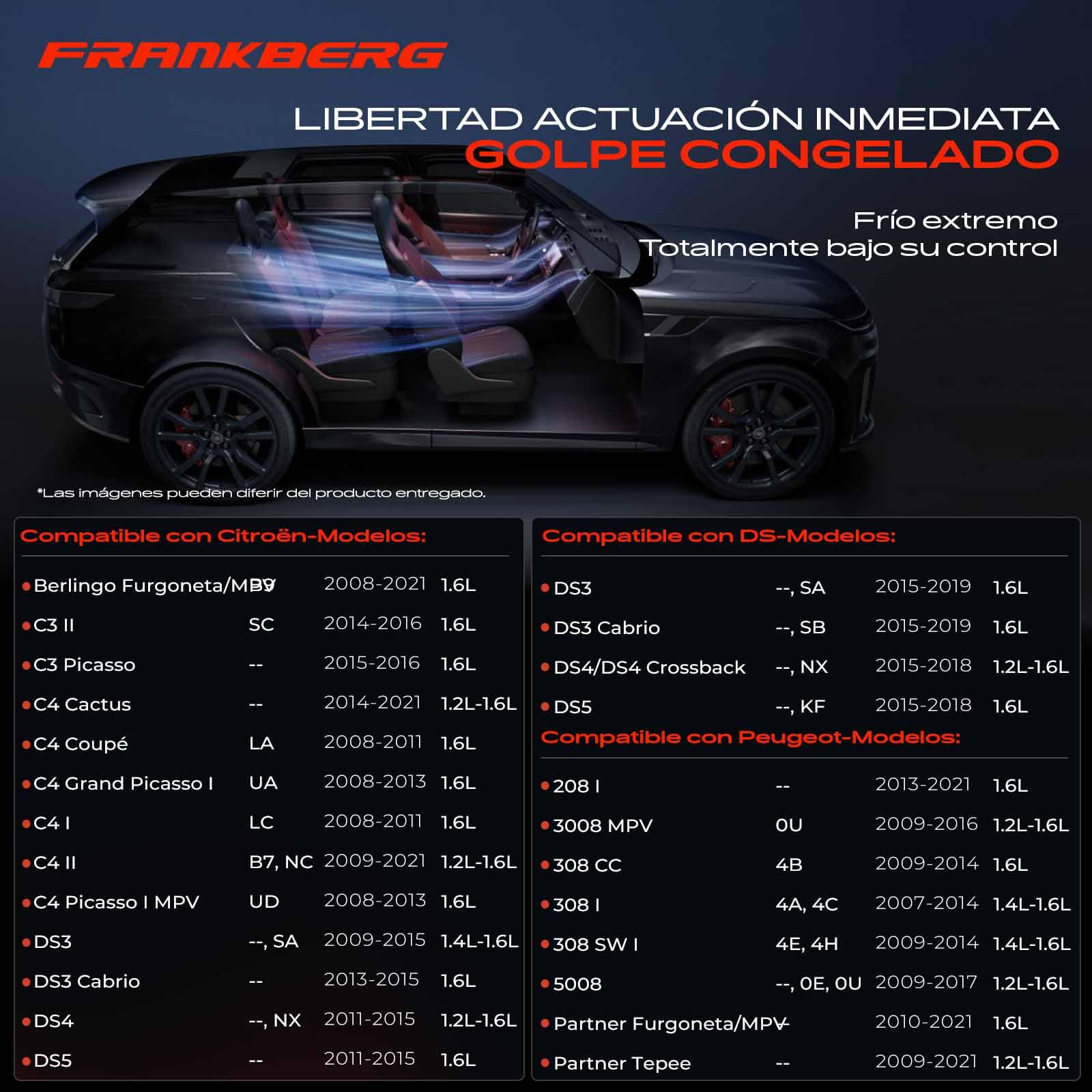 Frankberg Compresor de aire acondicionado con embrague Compatible con Berlingo Multispace B9 308 CC 4B 308 SW I 4E 4H C4 Cactus 3008 MPV 0U Replace# 9676862380incl. aceite premezclado