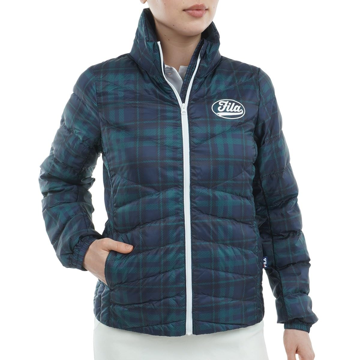 Amazon | FILA GOLF チェック柄ハイブリッドダウンジャケット