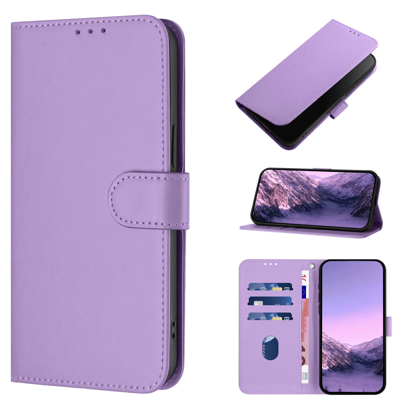 GOKEN Cover per Oppo Reno 12 5G, Custodia Folio in Pelle Flip Wallet Libro Case con Portafoglio, Premium PU/TPU Magnetica Cover con Supporto di Stand/Carte Slot (Nero
