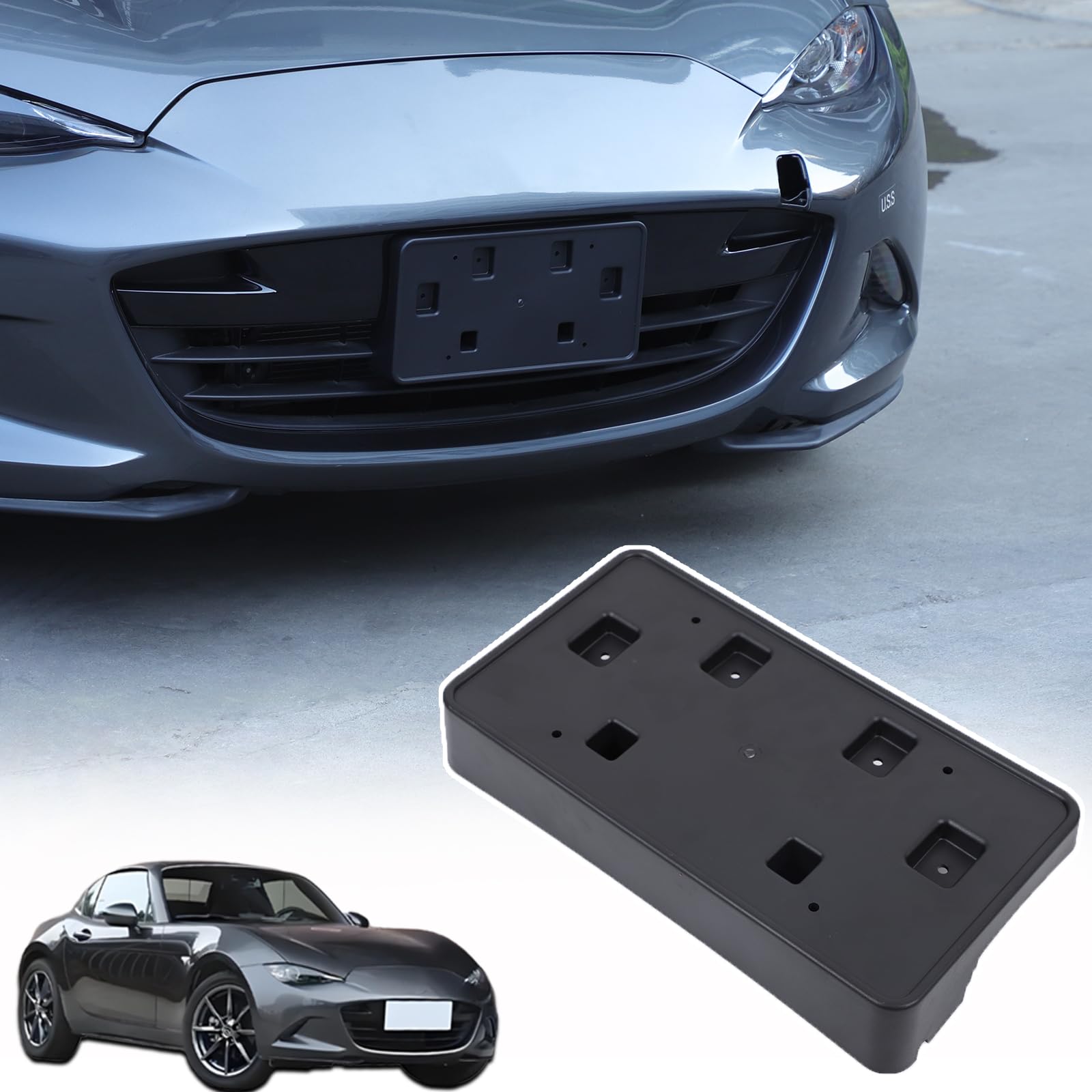 Photo 1 of License Plate Frame Bracket Compatible with Mazda Miata MX-5 ND 2016-2025,ABS Tag Frame Front Bumper License Plate Holder Mount Adapter Relocation Kit Accessories 1PCS