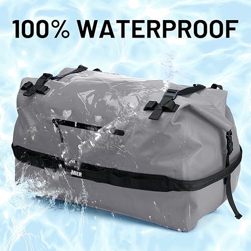 Miniatura 2 de MIER Bolsa de lona impermeable grande con parte superior enrollable para kayak, rafting, canotaje, natación, campamento, viajes, gimnasio, playa,