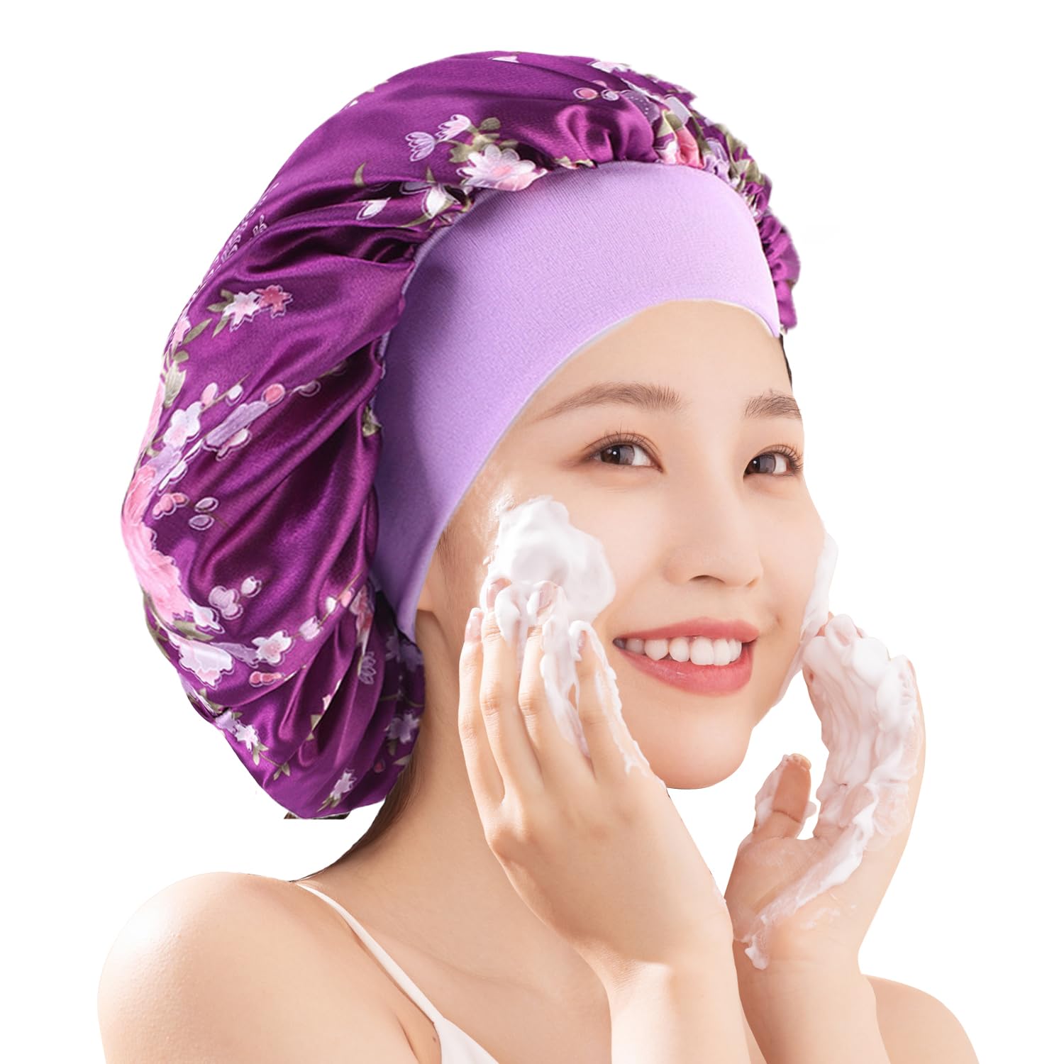 WUBAYI 3 Pcs Soft Satin Bonnet, Silk Bonnet Hair Wrap for Sleeping, Sleeping Hair Care Cap Bonnets, Night Sleeping Head Cover Sleeping Hat for Women and Girls Curly Hair