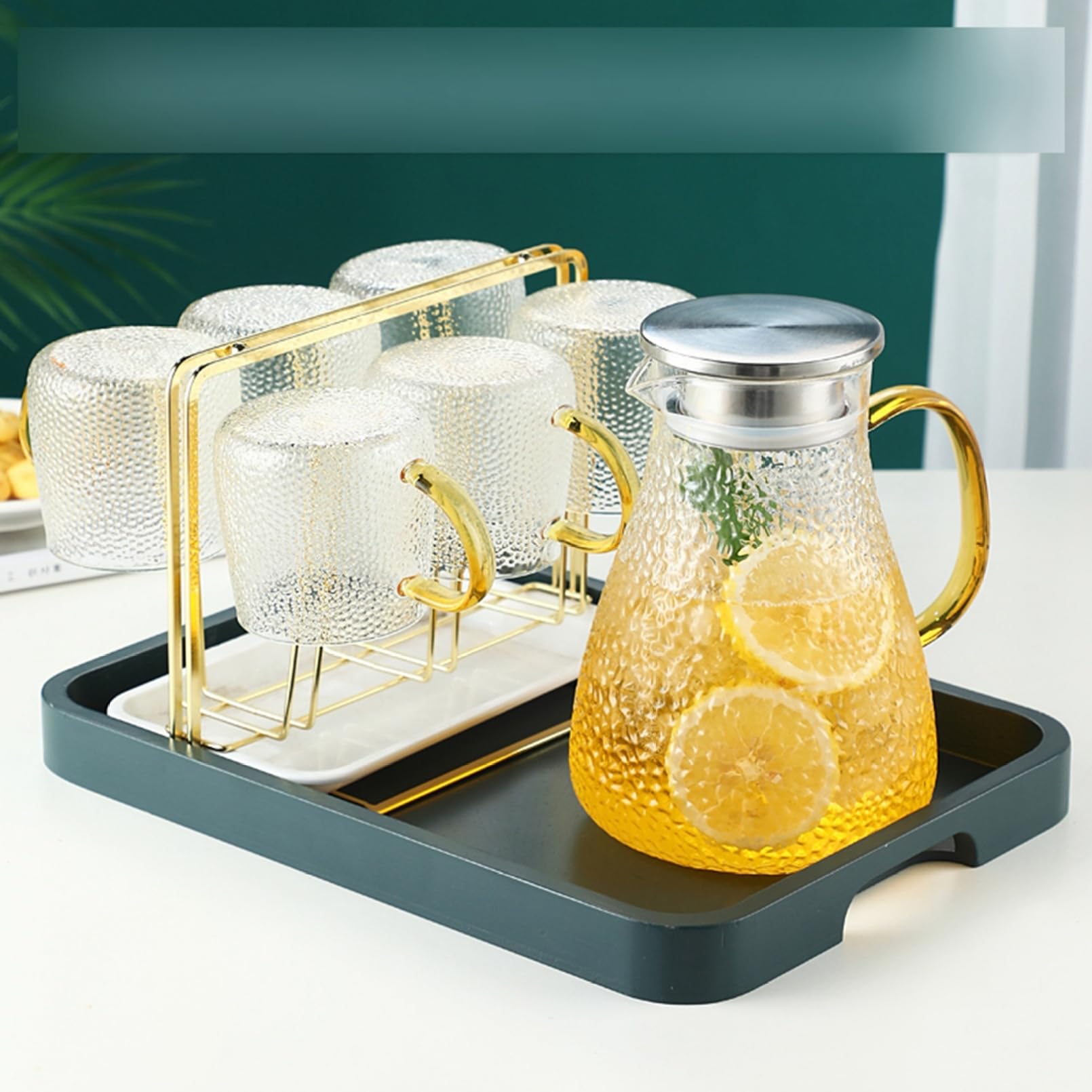 耐熱ガラスピッチャー 1600ML 直火・熱湯OK Amazon｜冷蔵庫 ポット 耐熱ガラス 麦茶ポット ウォーター