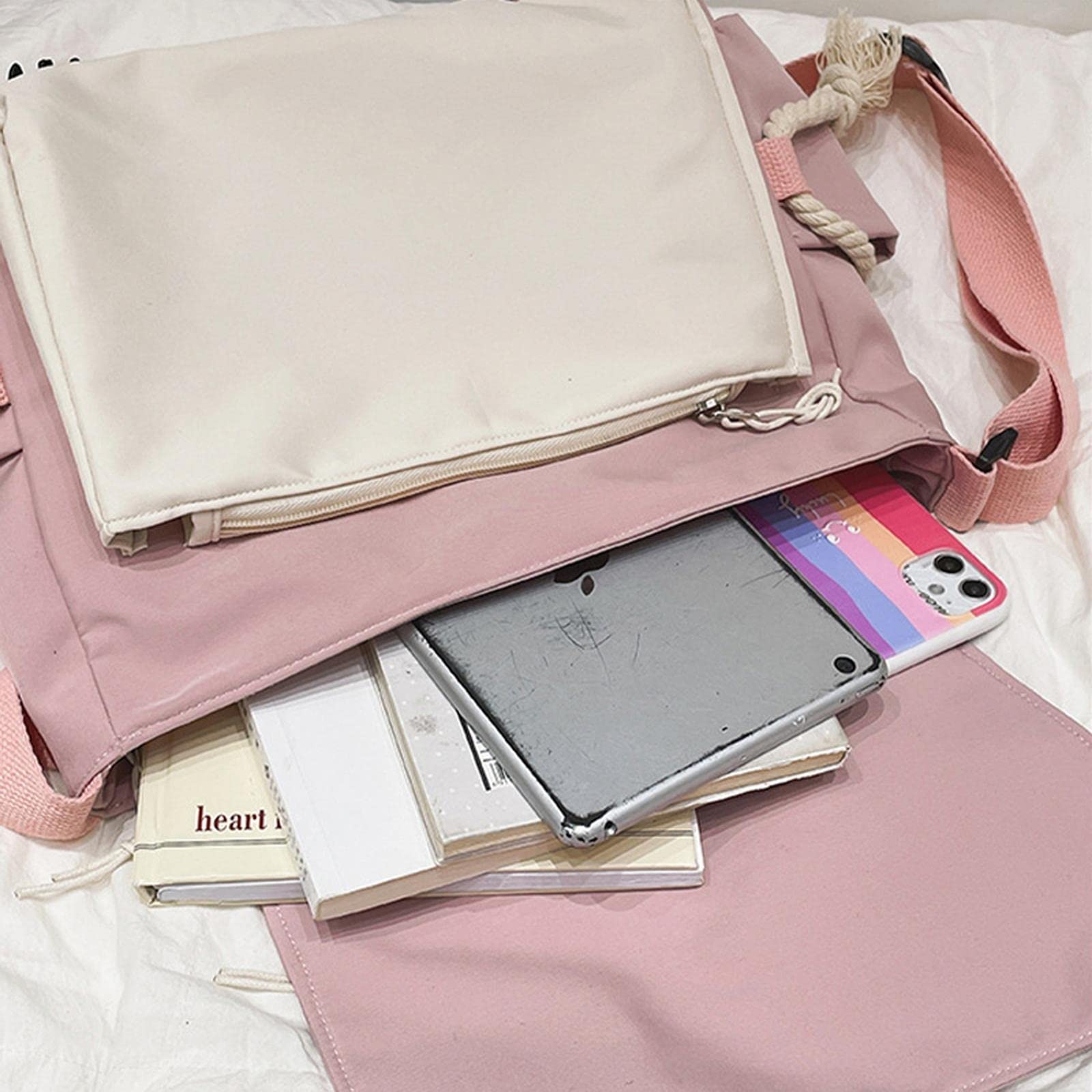 MOGSA Szkolna torba na ramię na co dzień duża torba studenckie torby szkolne dla nastoletnich dziewcząt torba kurierska torba na ramię torby crossbody damskie