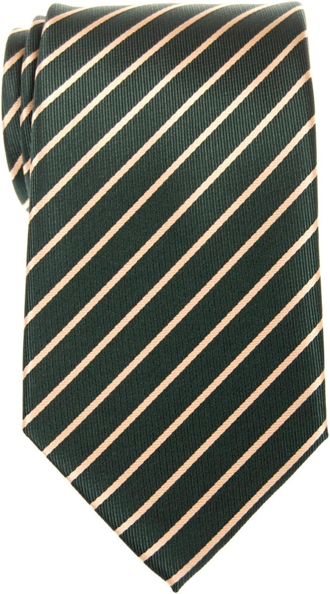 Retreez Thin Regimental Striped Woven Microfiber Men's Tie