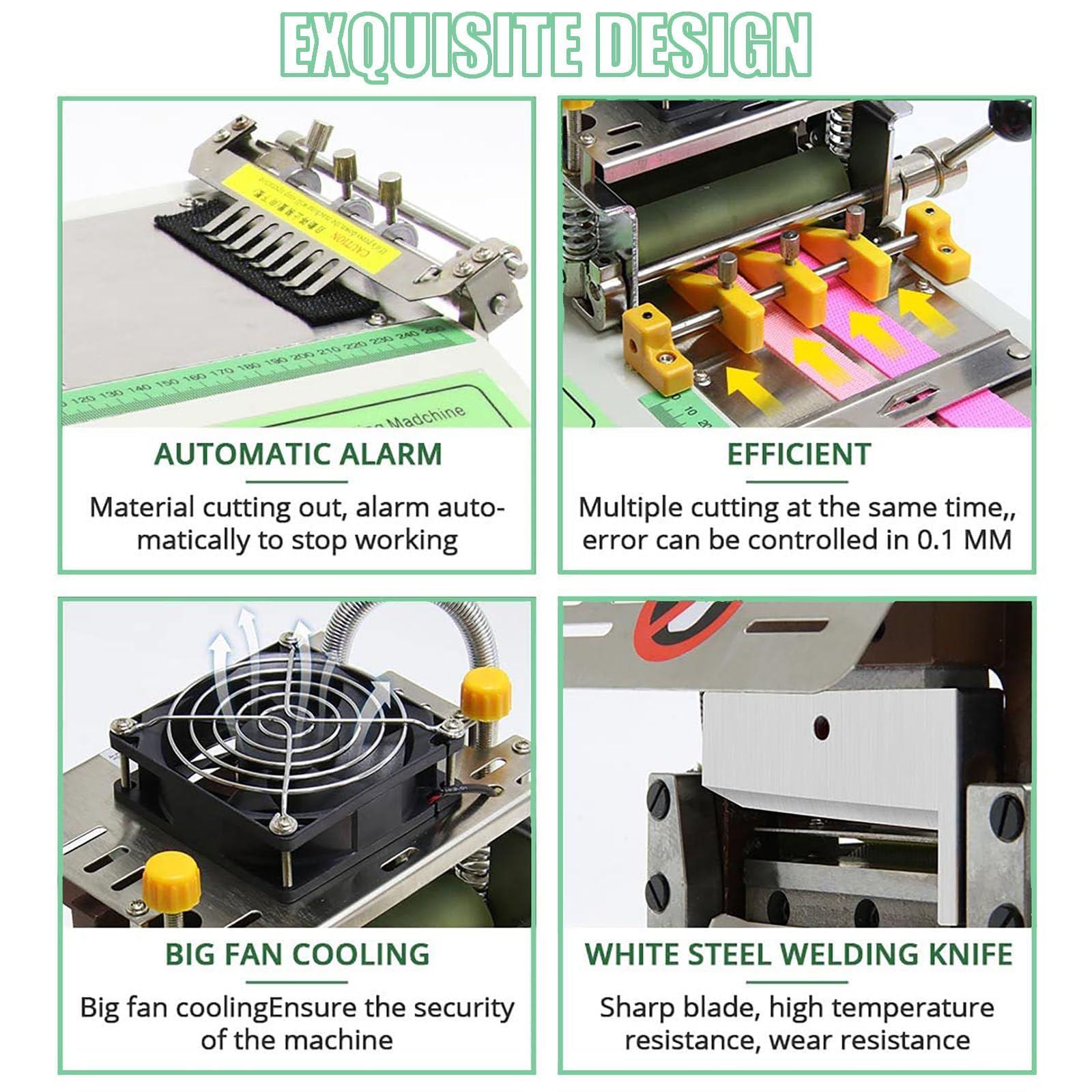 Coupe-sangle chaud et froid pour élastique, cuir, ruban et fermetures éclair – Outil de coupe lisse entièrement automatique pour couture industrielle et artisanat