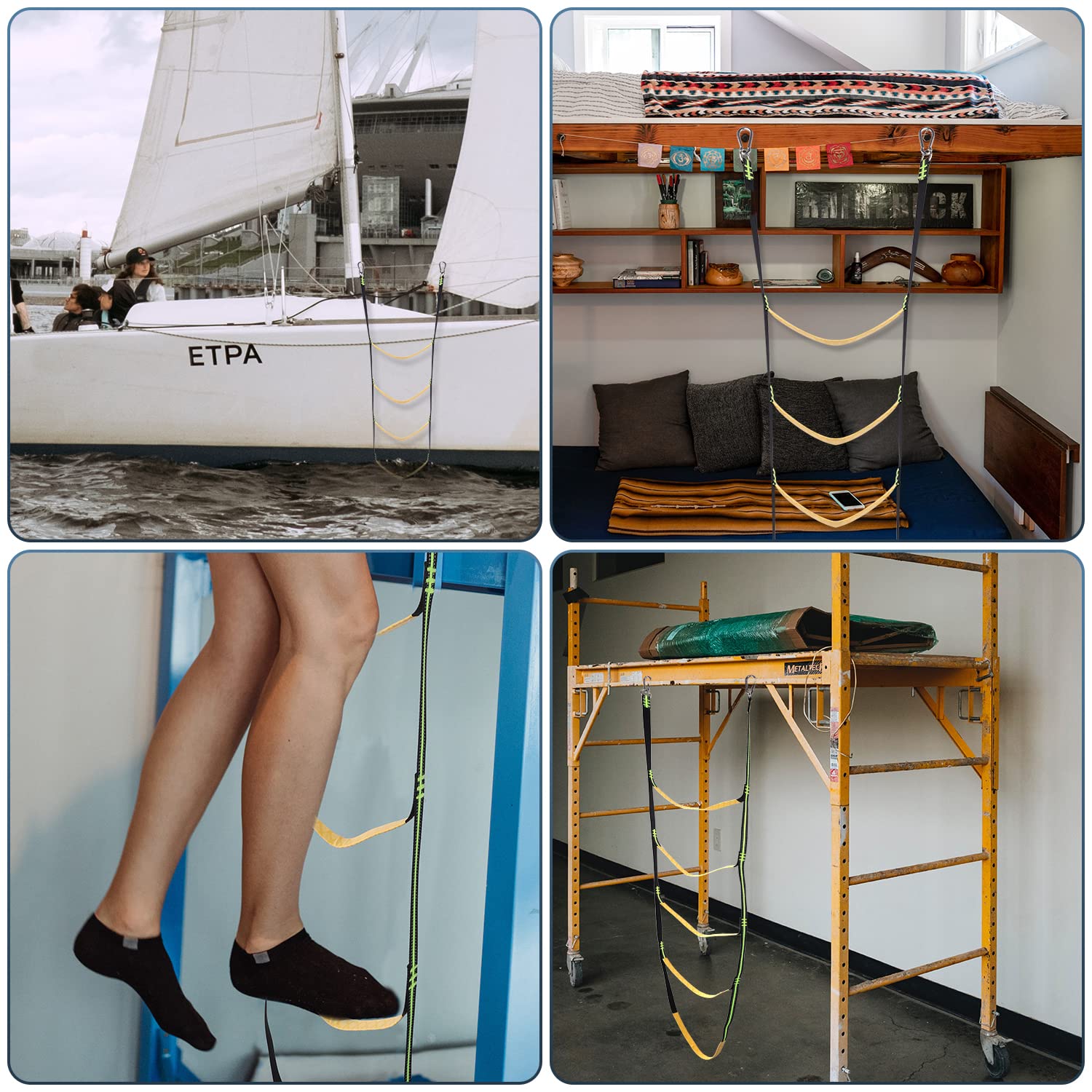 Boot Ladder roestvrij staal, bootladder opvouwbare telescopische 4-stappen mariene dock trap gelast versterking roestvrij staal