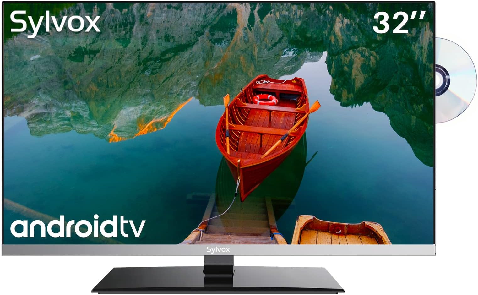32 Inch TV 12 Volt Smart TV FHD 1080P Digital Video Disc Player Built-in ARC CEC WiFi Wireless Connection Support, Suitable for RV Camper Kitchen Bedroom Boat(Limo Series),Black