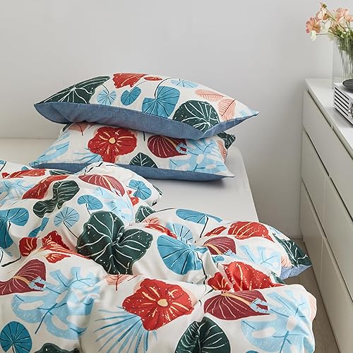 Miniatura 6 de FELTYBED Juego de edredón de tamaño Queen, edredón alternativo al plumón para niñas, juego de cama floral, edredón de microfibra ligera con 2 fundas