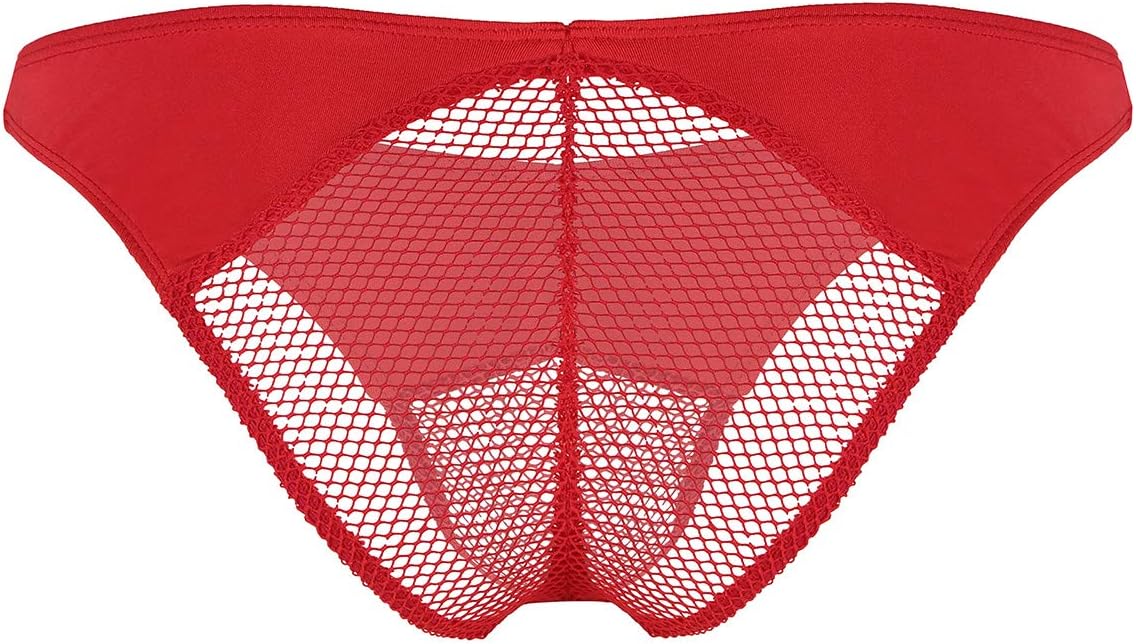 Freebily Sexy Men's Briefs Lingerie Mesh Fishnet Perspective Pouch Thong Jockstrap Panties