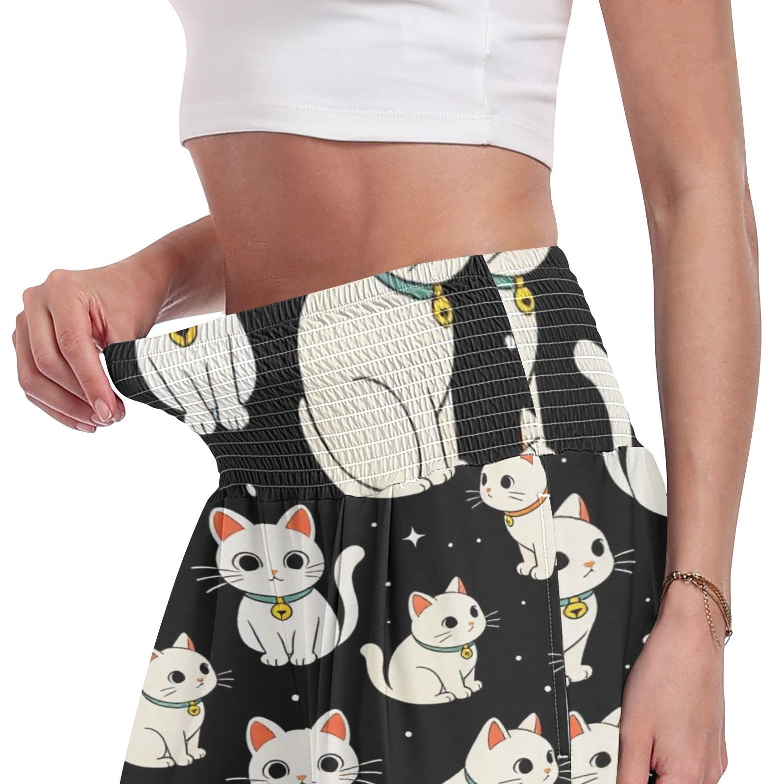 FRODOTGV Cat Duo - Pantaloni da yoga da donna, morbidi, per uso quotidiano e casa