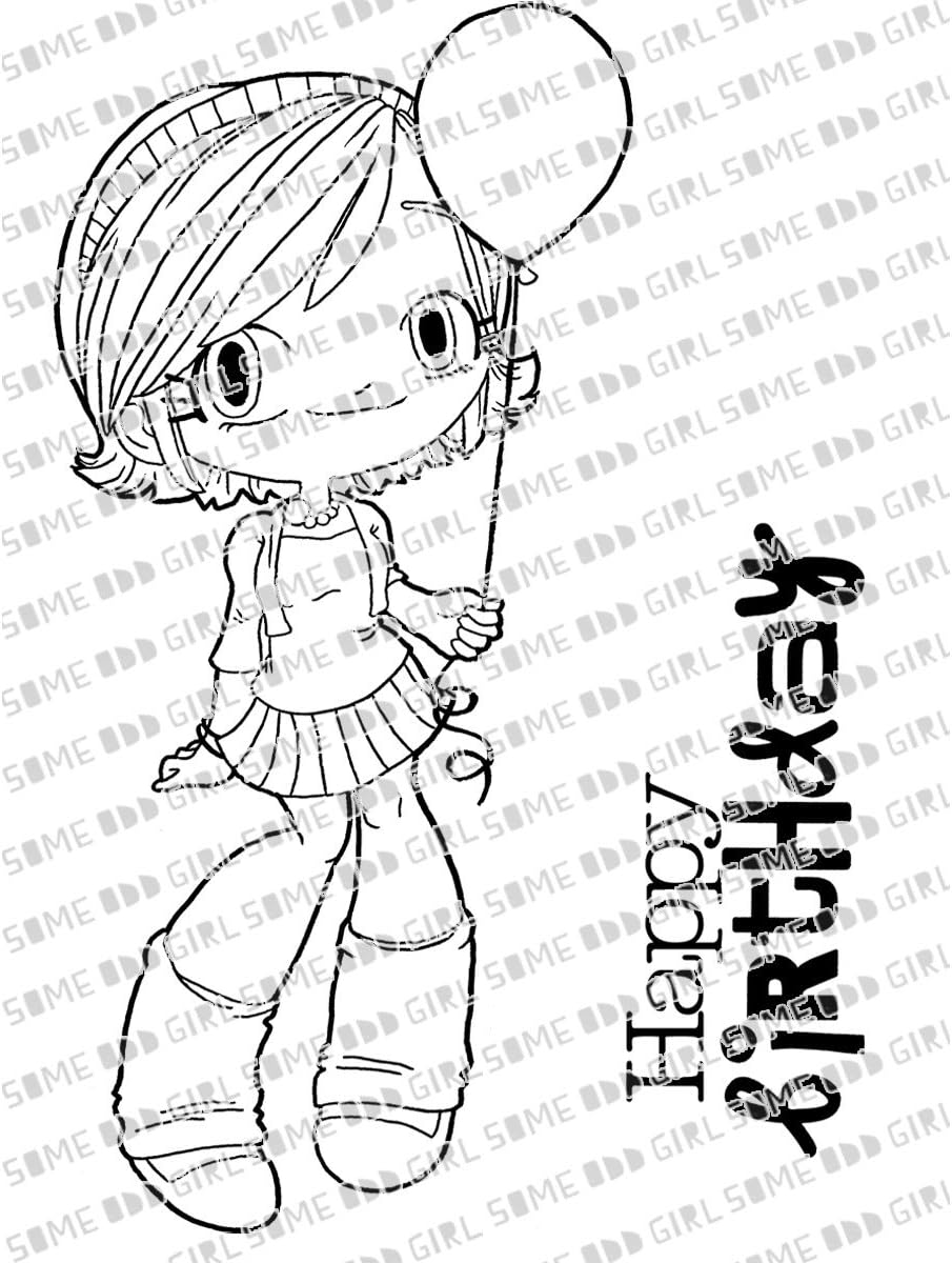 Some Odd Girl Kaylee 4"X3" Clear Stamp Set-Balloon Kaylee