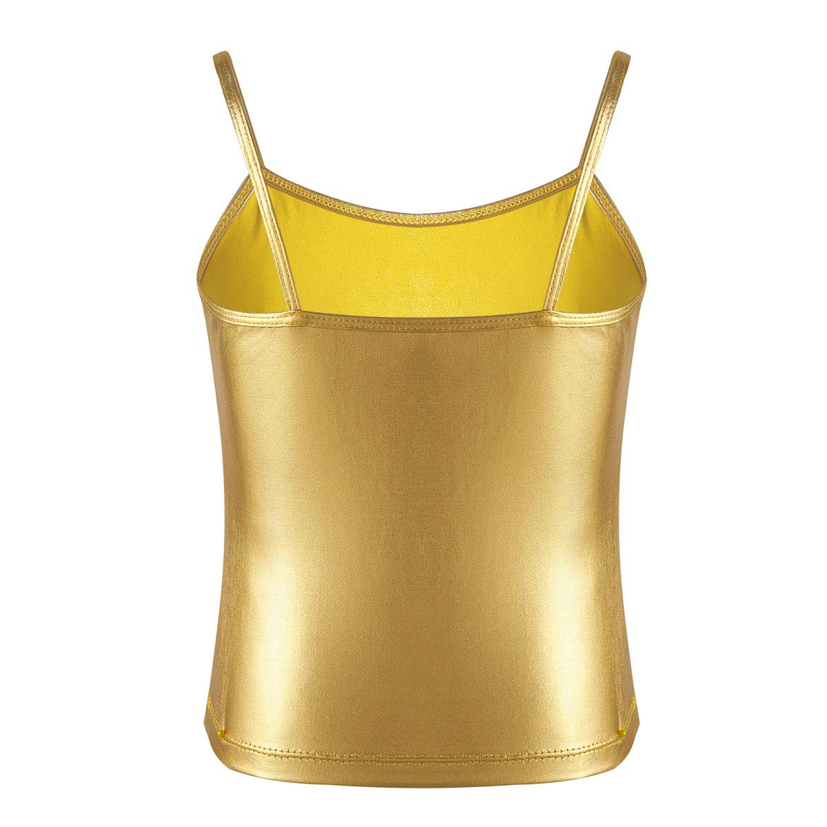 MSemis Girls Shiny Metallic Dance Sports Vest Camisole Crop Top Strappy