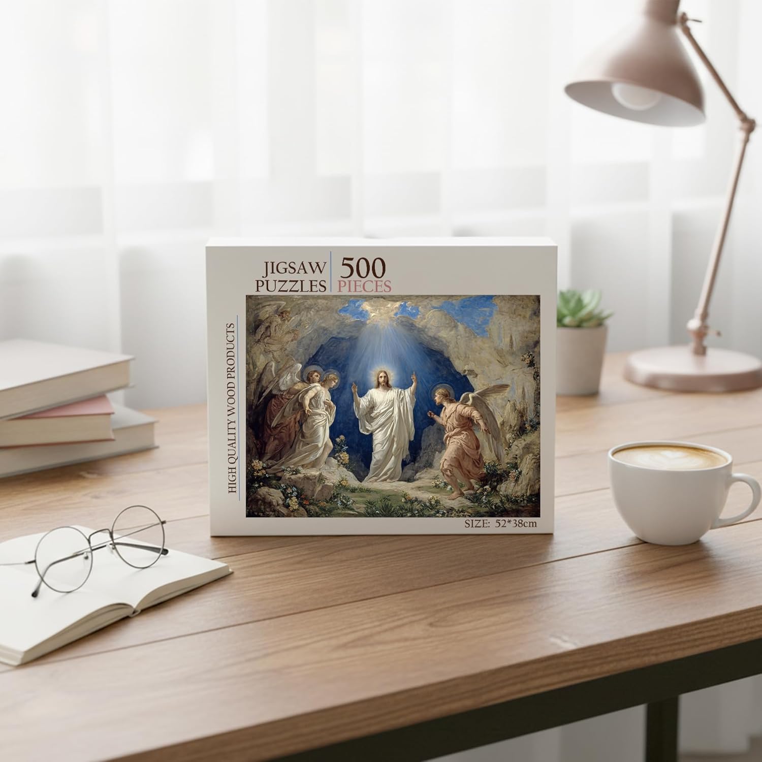 Resurrection of Jesus Christian Jigsaw Puzzle - 500 Pieces Wooden Puzzle for Adults, Wall Art Gift, Finished Size: 20 x 15 Inch