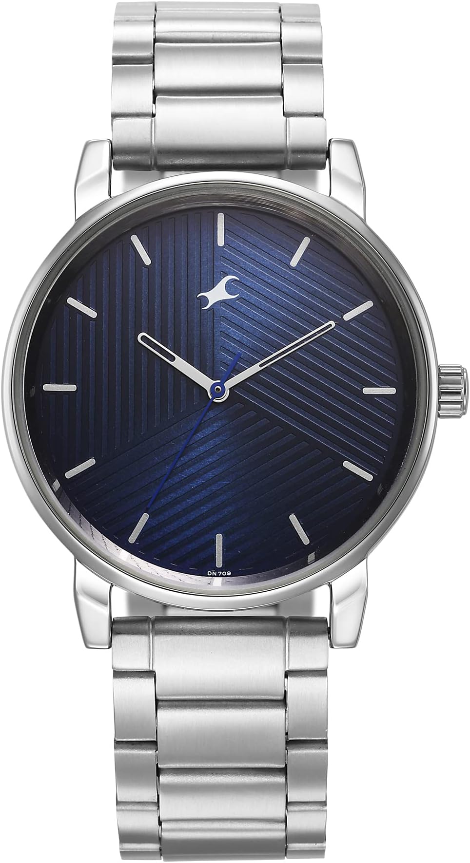 Fastrack Fashion Analogue Blue Round Dial Silver Metal Strap Watch for Men-3278SM03