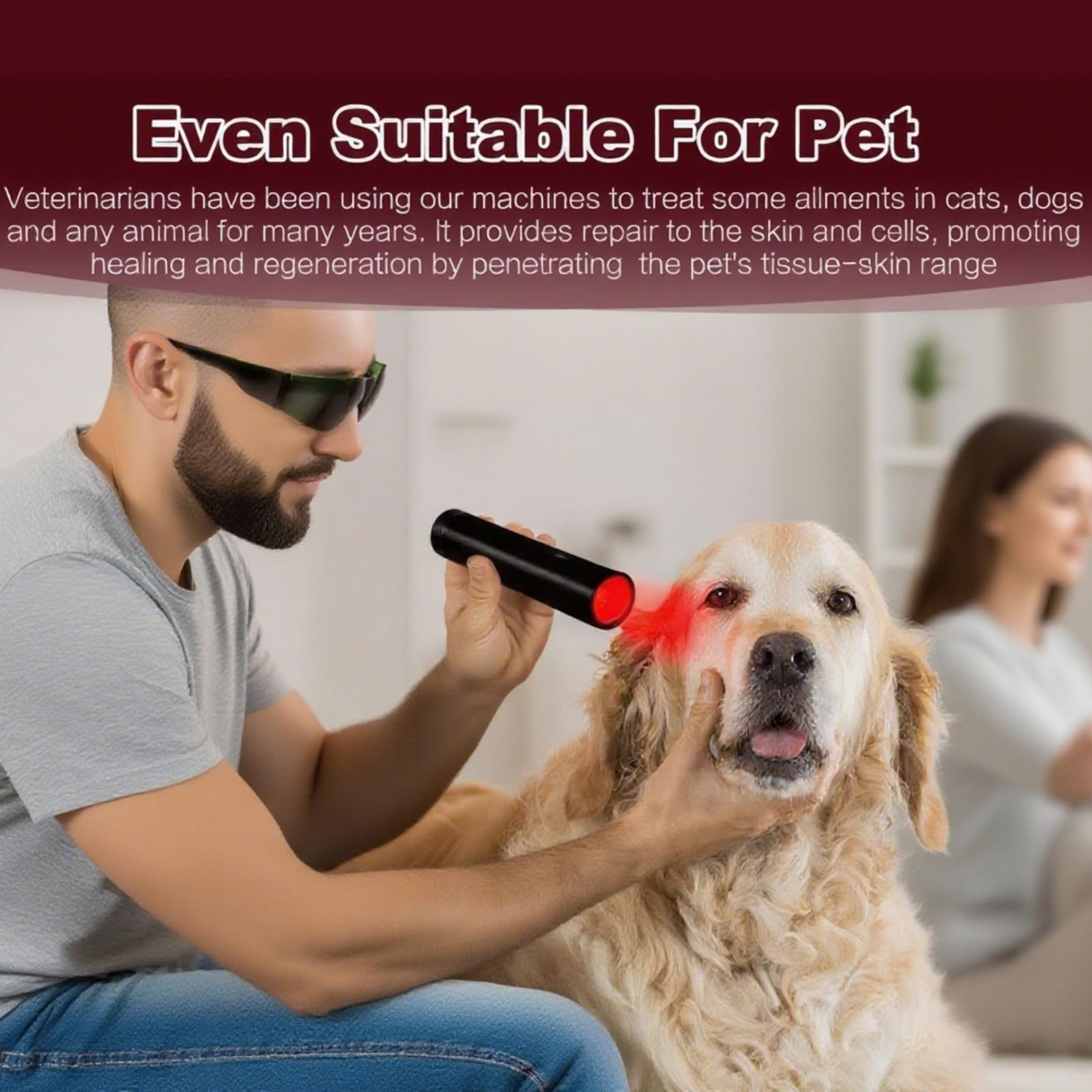 Infrared Red Light Therapy Device for Joint and Muscle, Portable Red Light Therapy Torch, Near Infrared Light for Body, Face, Neck, Back,Knee, 660nm 850nm LED Light Therapy Wand