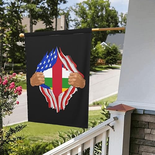 Miniatura 8 de LIFANGMI Hand Tear Flag Of The Central African Republic Garden Flag 28"x40" Inch Double Sided Garden Flags Home Lawn Outdoor Decor Flags Party