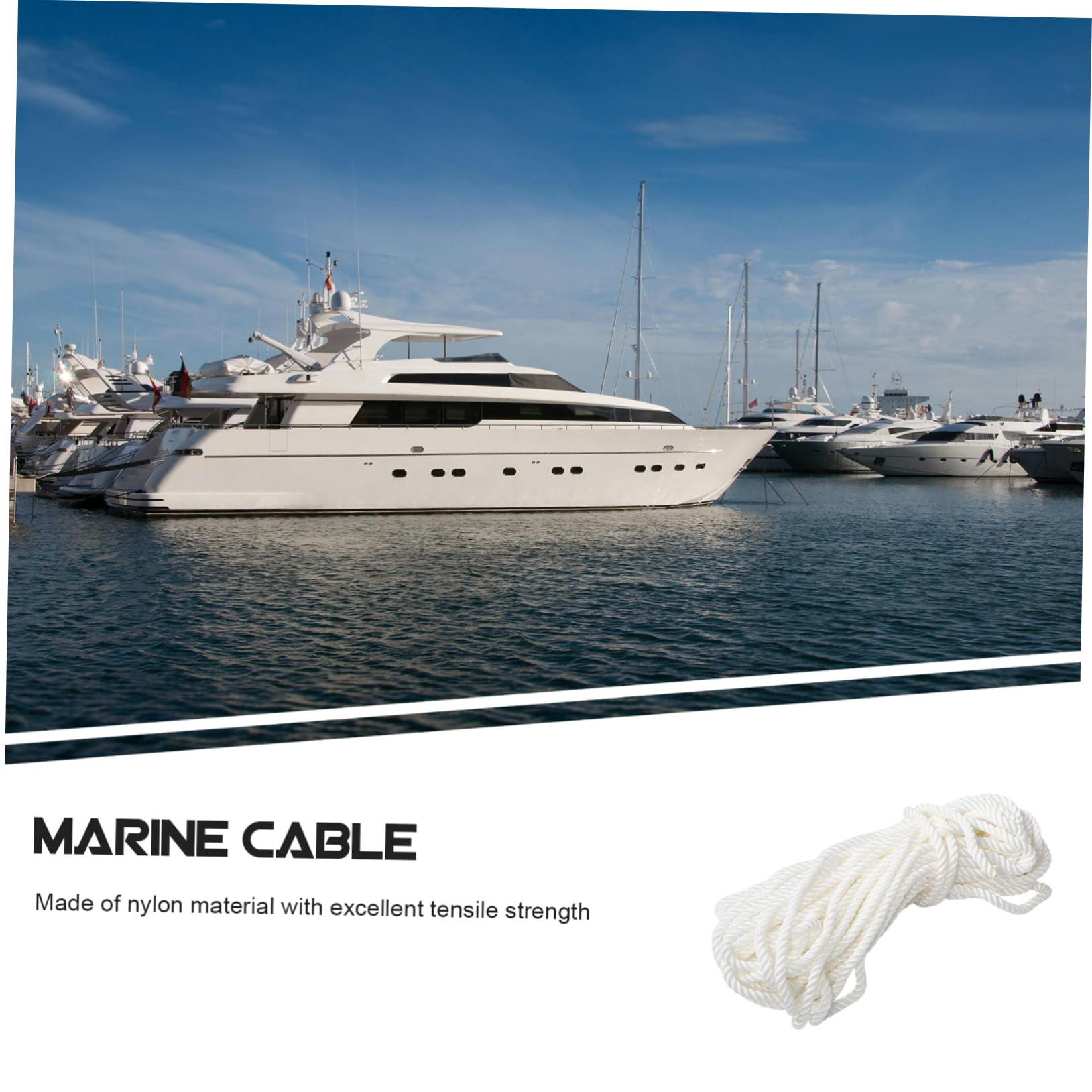 BESPORTBLE Nylon-bootsseil Weißes Nylonseil Zum Anlegen Und Festmachen Von Booten Geflochtene Marinequalität Bootsanlegeleine Nylonkabel Für Boote