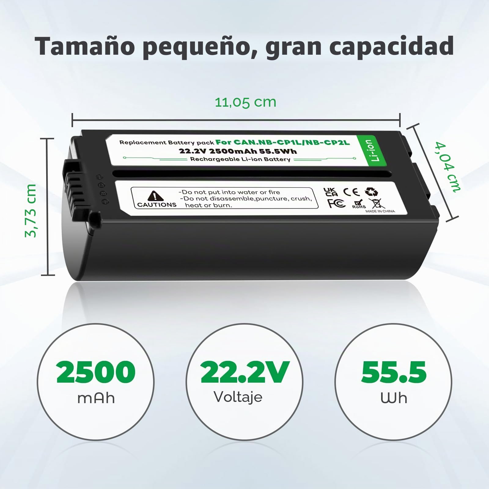 NB-CP2L NB CP2L - Batería y cargador para impresora fotográfica Canon NB-CP1L SELPHY CP800 CP900 CP910 CP1500 CP2000 CP3000 (2500 mAh)