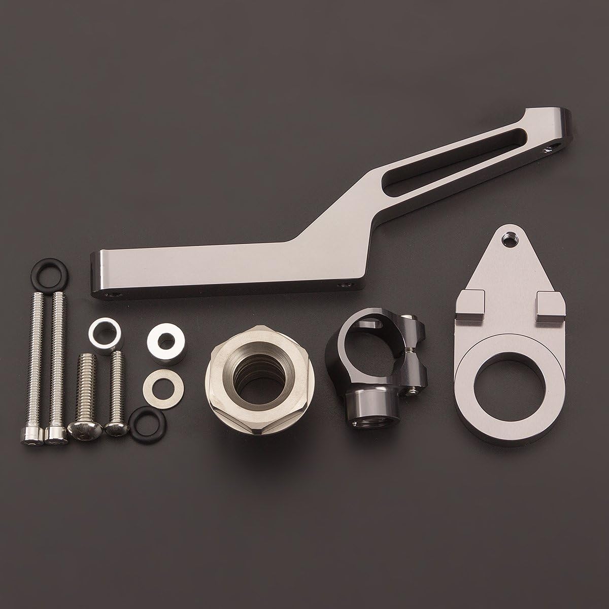 FXCNC Racing Motorcycle CNC Steering Damper Stabilizer Buffer Mounting Bracket Kit Compatible with Ninja 600 ZX636 ZX6R ZX-6R 2009-2020