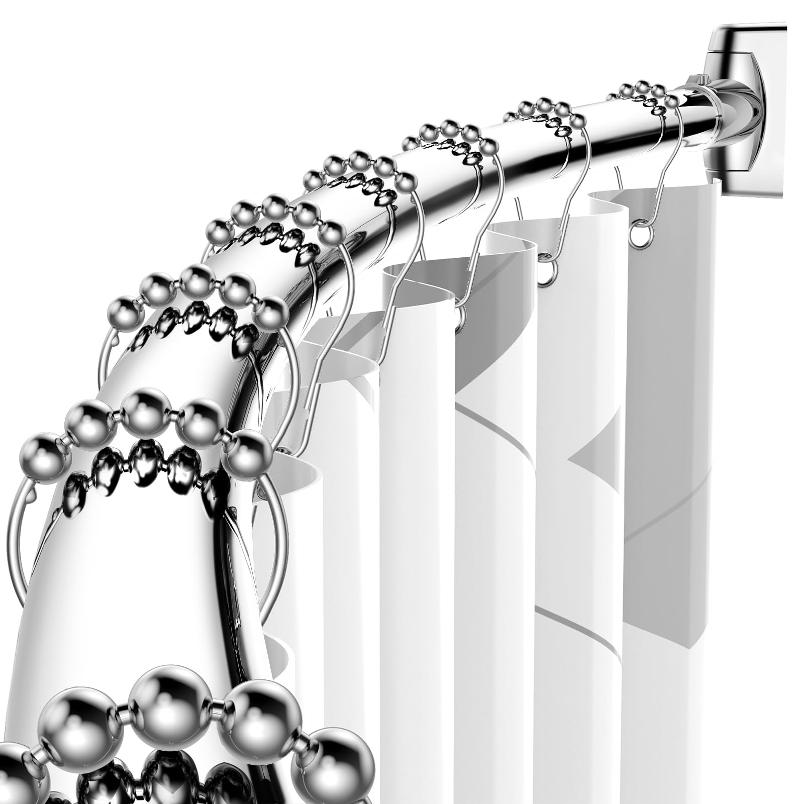 BATHDESIGN Curved Shower Curtain Rod 4372 Inches