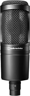 Audio-Technica AT2020 Condenser Microphone, XLR, Video Streaming, Home Recording and Music Production, Podcasting, Gaming Streams, Genuine Product, Black