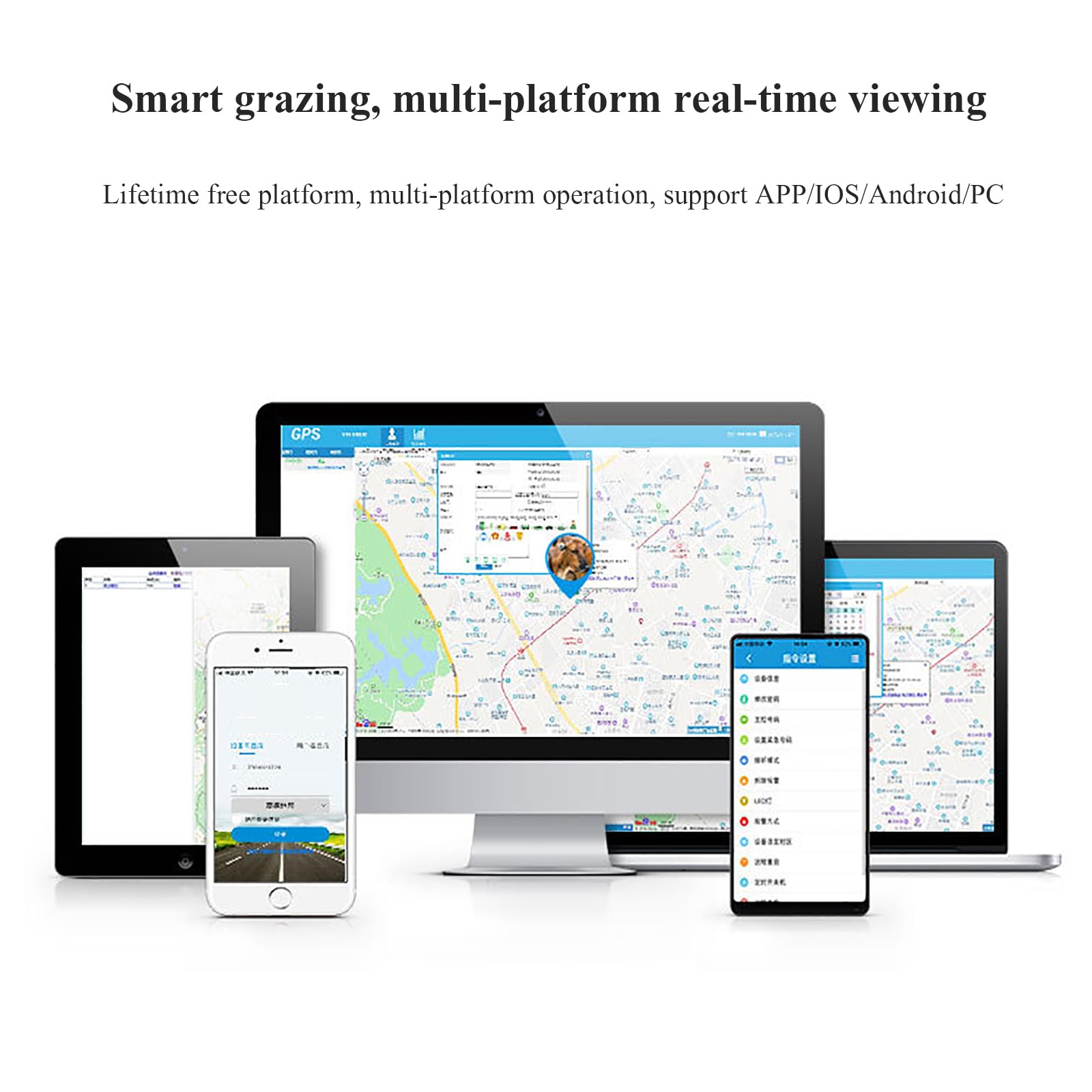 Rastreador De Animales, Dispositivo Antipérdida GPS con Energía Solar para Bovinos, Ovinos Y Equinos, Capacidad De 9000 MAh, 5 Funciones De Reposicionamiento Y 5 De Alarma, Monitoreo por Voz