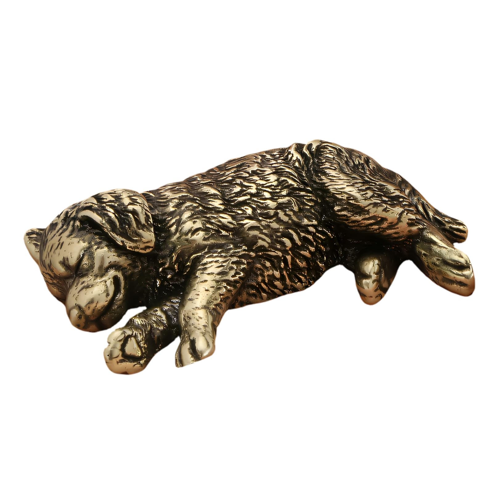 Msioytog Brass Animal Shelf Decors Accent, Dog Figurines Tabletop Centerpieces Home Decorations Retro Dog Decorative Objects Table Ornament