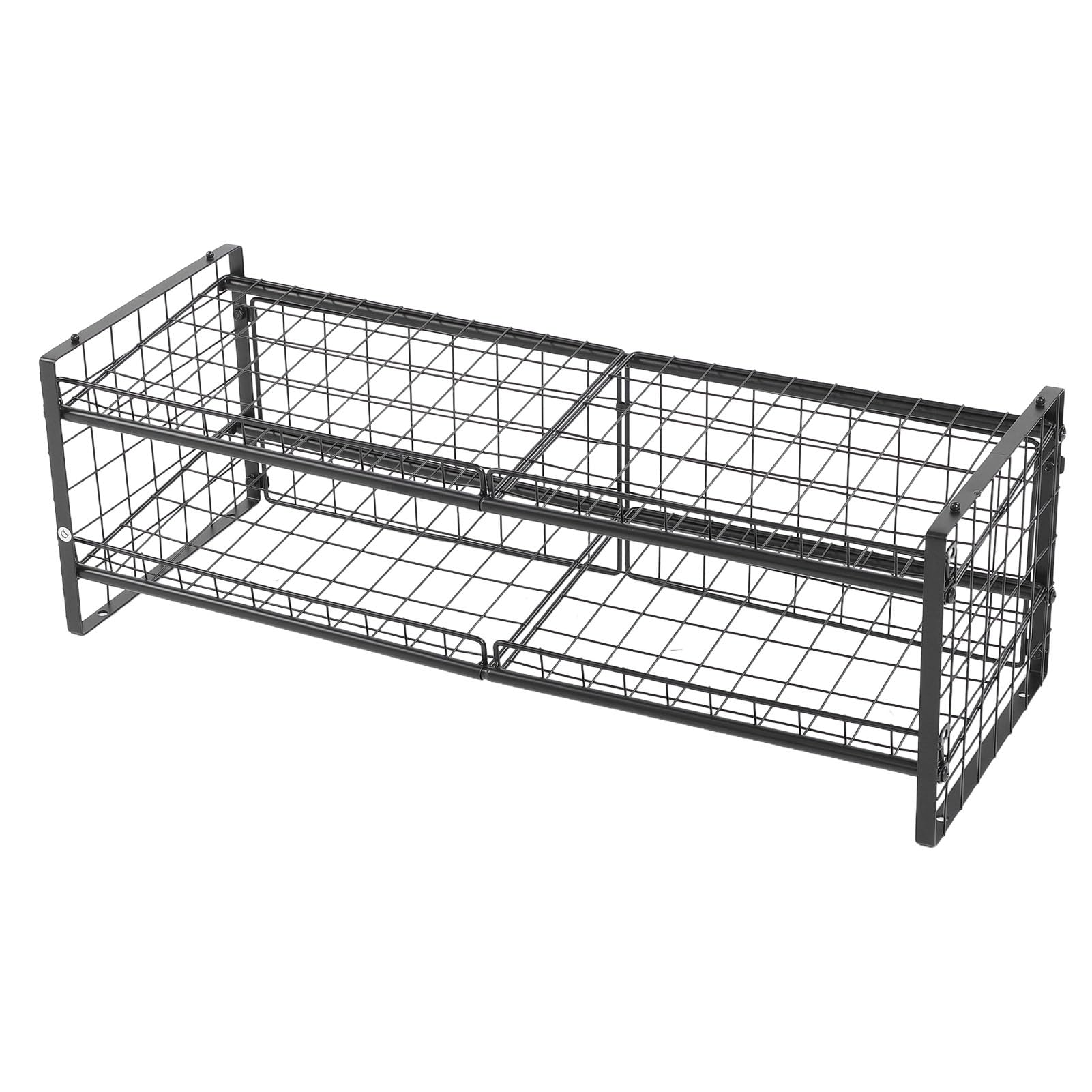 Organizador de Latas Apilable de 2 Niveles, Estante de Almacenamiento Ajustable de Acero Al Carbono con Capacidad para 64 Latas, con Diseño de Estante Inclinado para