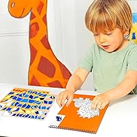 Vista 4 de TPQKA Manualidades para niños de 4 a 8 años, libros de pintura con calcomanías, paquete de 6, libros de calcomanías de números para niños y niñas