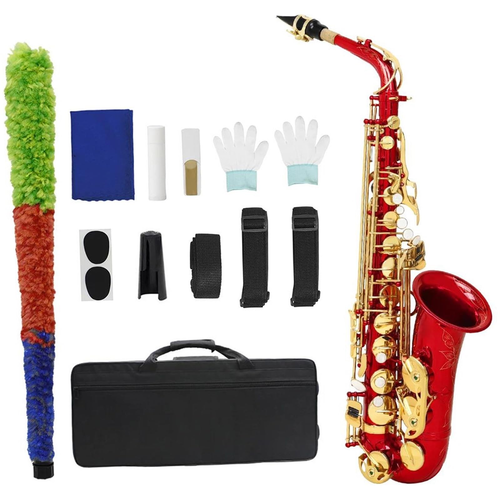 Saksofony dla miłośników muzyki Czerwony saksofon altowy Es dur dla początkujących(Red saxophone)