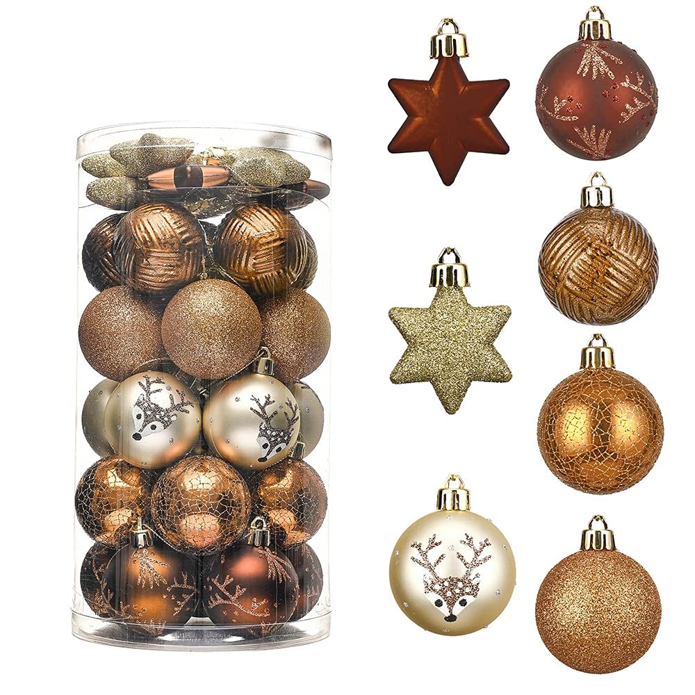 YUHINN Adornos Navidad 35 unids 5 cm Bolas de Navidad Ornamento Multicolor Colgantes de árboles Colgantes de la Navidad Navidad Decoración for el hogar Año Nuevo Decoración Navideña (Color : Style 4)