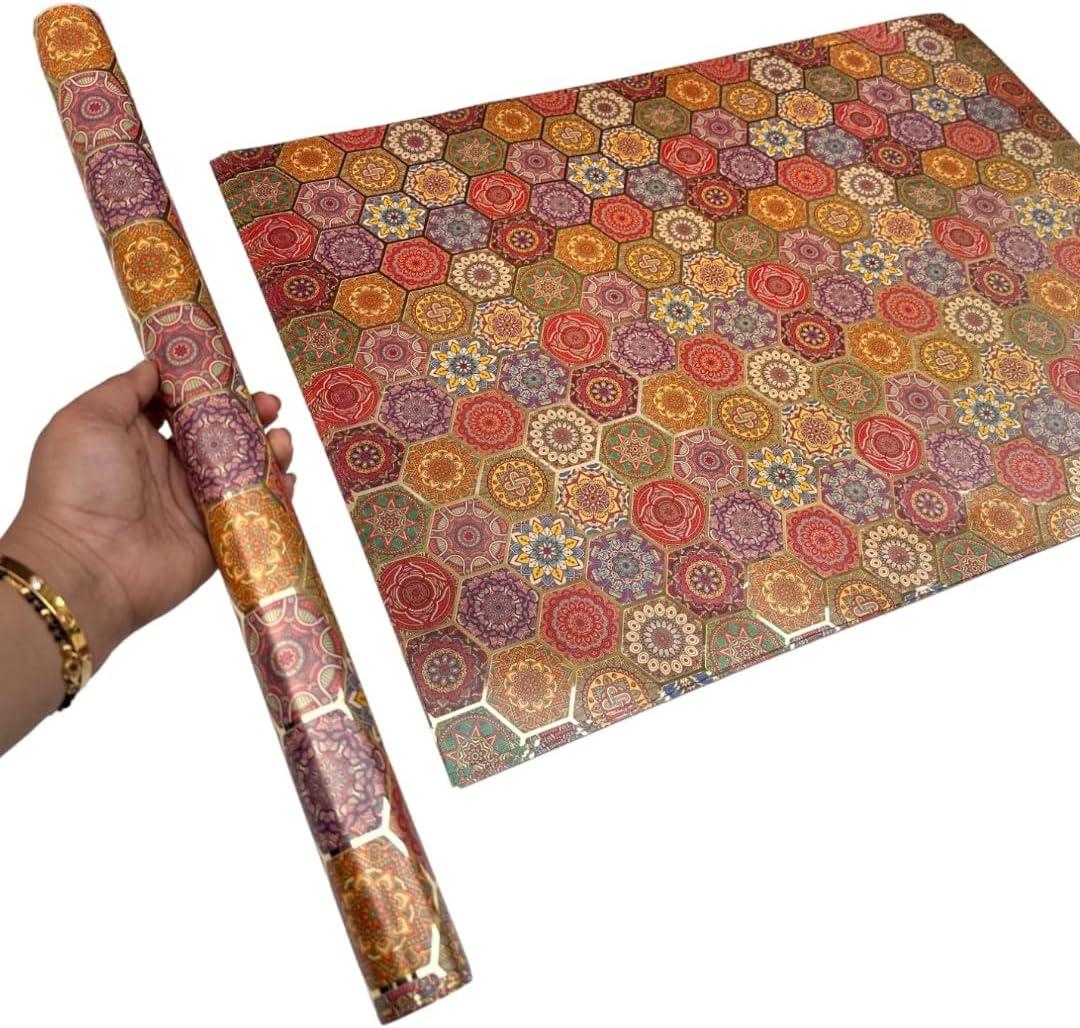 LA TROVE Colourful Gift Wrapping Paper Sheet For Gift Packing|Gift Wrap Roll, Gift Papers Sheets, Gift Cover Wrapping Paper (Vibrant Hexa, Pack 0F 15),Multi