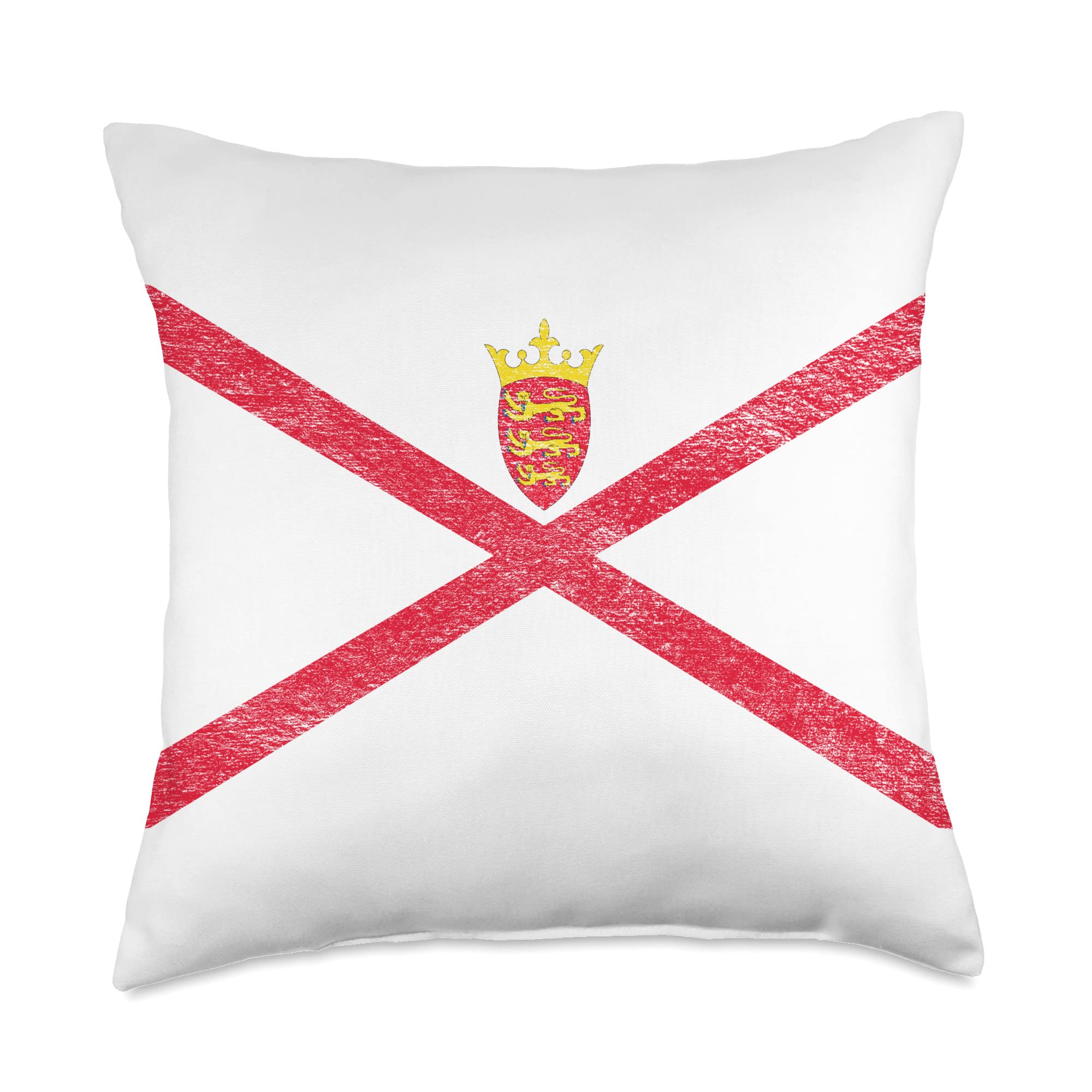 FLAG OF BAILIWICK OF JERSEY Jersey Flag English Channel Island Bailiwick Coat of ARMS Throw Pillow, 18x18, Multicolor