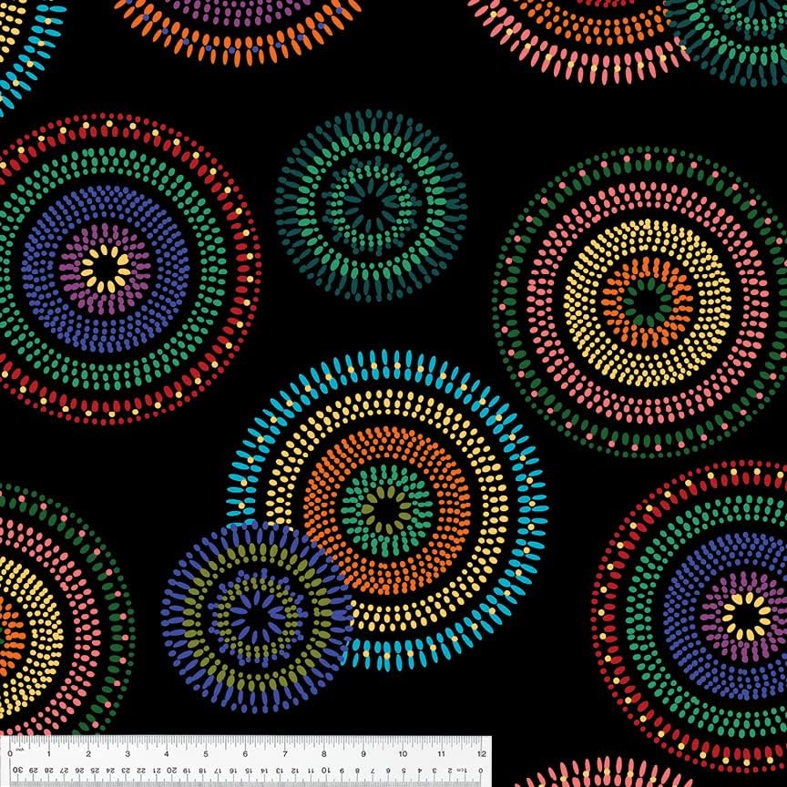 YourFleece No-Sew Throw Fleece Fabric DIY Blanket Making Kit, Make Your Own, Anti-Pill, Rainbow Medallions, 72x60 inches