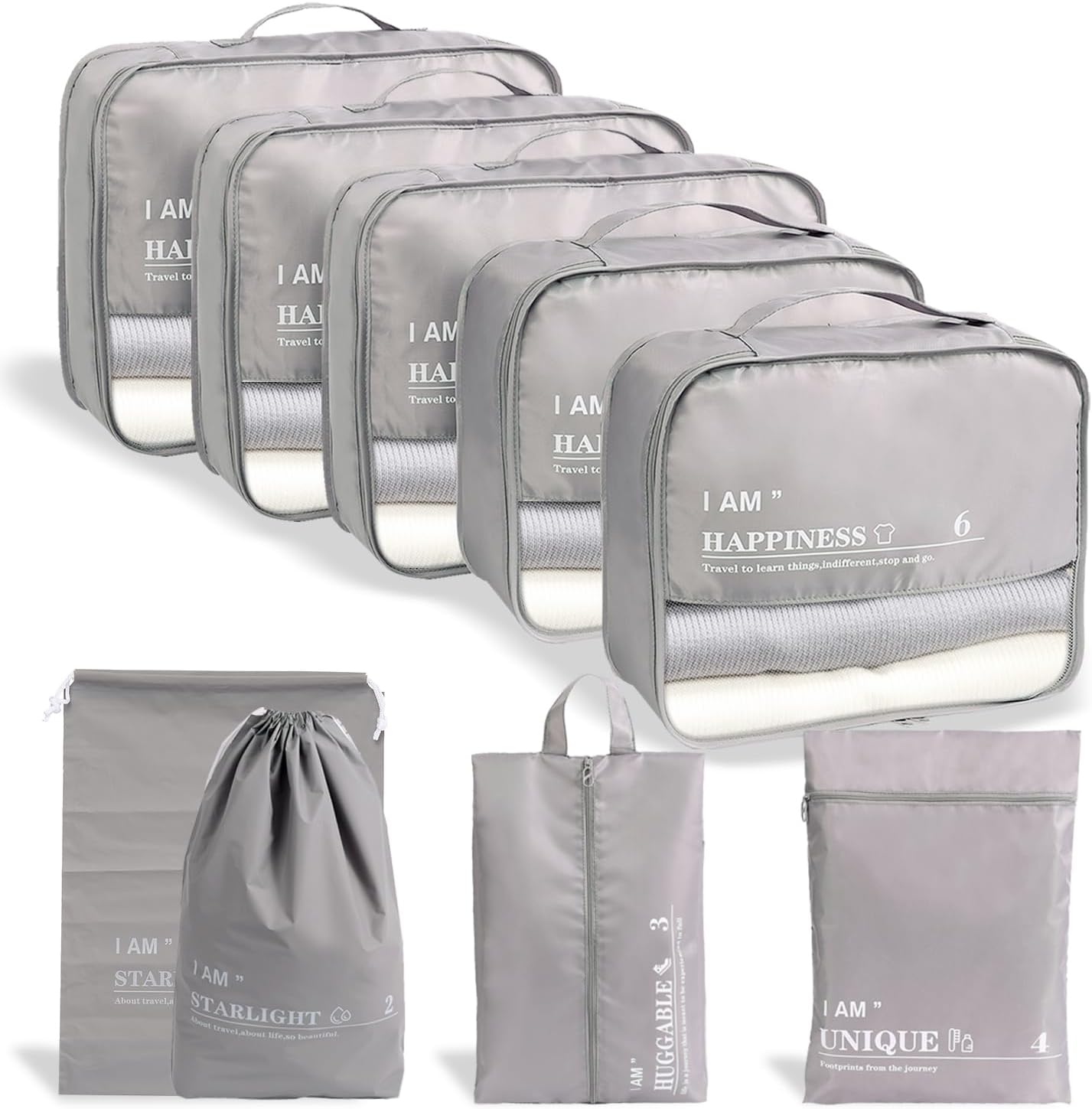 Aomeskoitoy 9 set Packing Cubes for Suitcases Travel Essentials Luggage