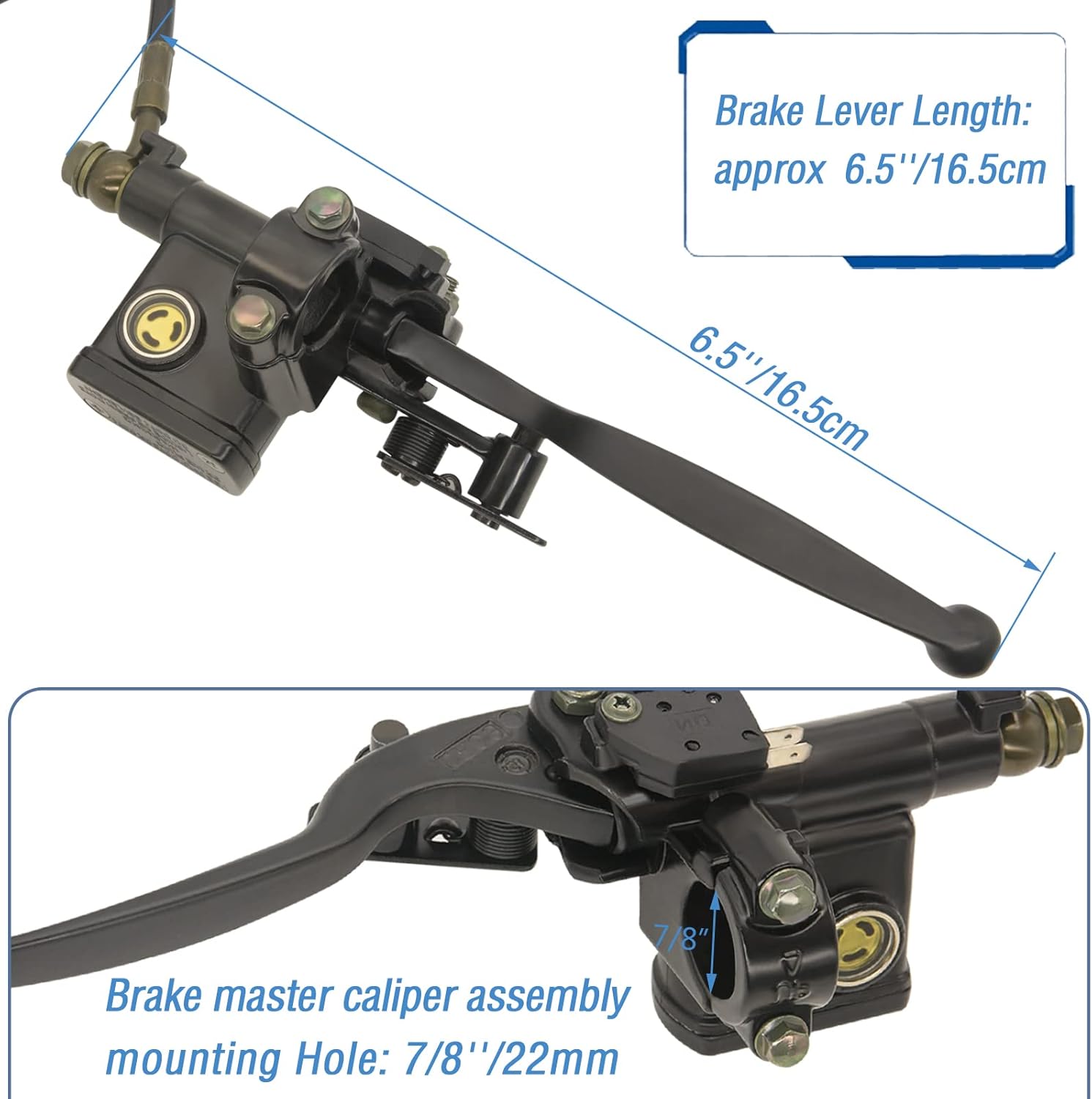 Hydraulic Brake Master Cylinder Caliper for Chinese Taotao Roketa Sunl 50cc 90cc 110ccc 125cc Go-Kart Dune Buggy Quad ATV Dirt Bike Mini Bike Hydraulic Disc Brake Kit