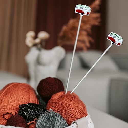 Miniatura 5 de SPANSEE 4 protectores de punto de aguja de tejer con flores, tapones de puntada para agujas de tejer, tapones de aguja, tapas de extremo de aguja de