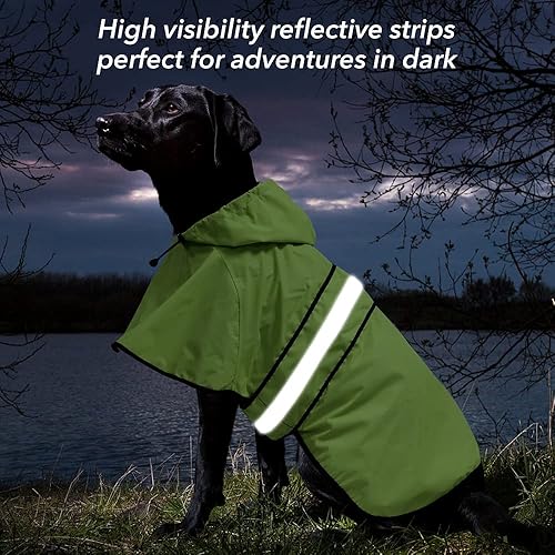 Miniatura 4 de Impermeable reflectante para perros  Impermeable ajustable para perros, impermeable ligero con capucha para perro, poncho deslizante, chaqueta