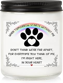 Memorial Gifts for Loss of Dog, Pet Loss Gifts, Sympathy Candle for Cats Dog Passing Away, Rainbow Bridge, Bereavement Remembrance Grief Condolence for Pet Lovers Lavender Scented Soy Wax Candle