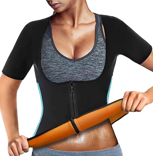Chaleco de sauna para mujer, traje de entrenamiento de cintura, entrenamiento, camiseta de neopreno para correr