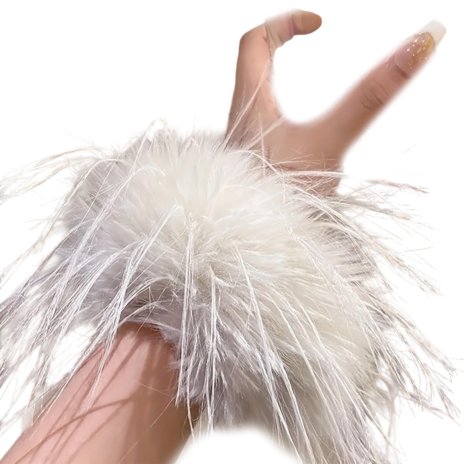 MICFENY Friendly Oversized Feathered Hair Bands Practical Elastic Hair Ties With Natural Texture For Different Occasion