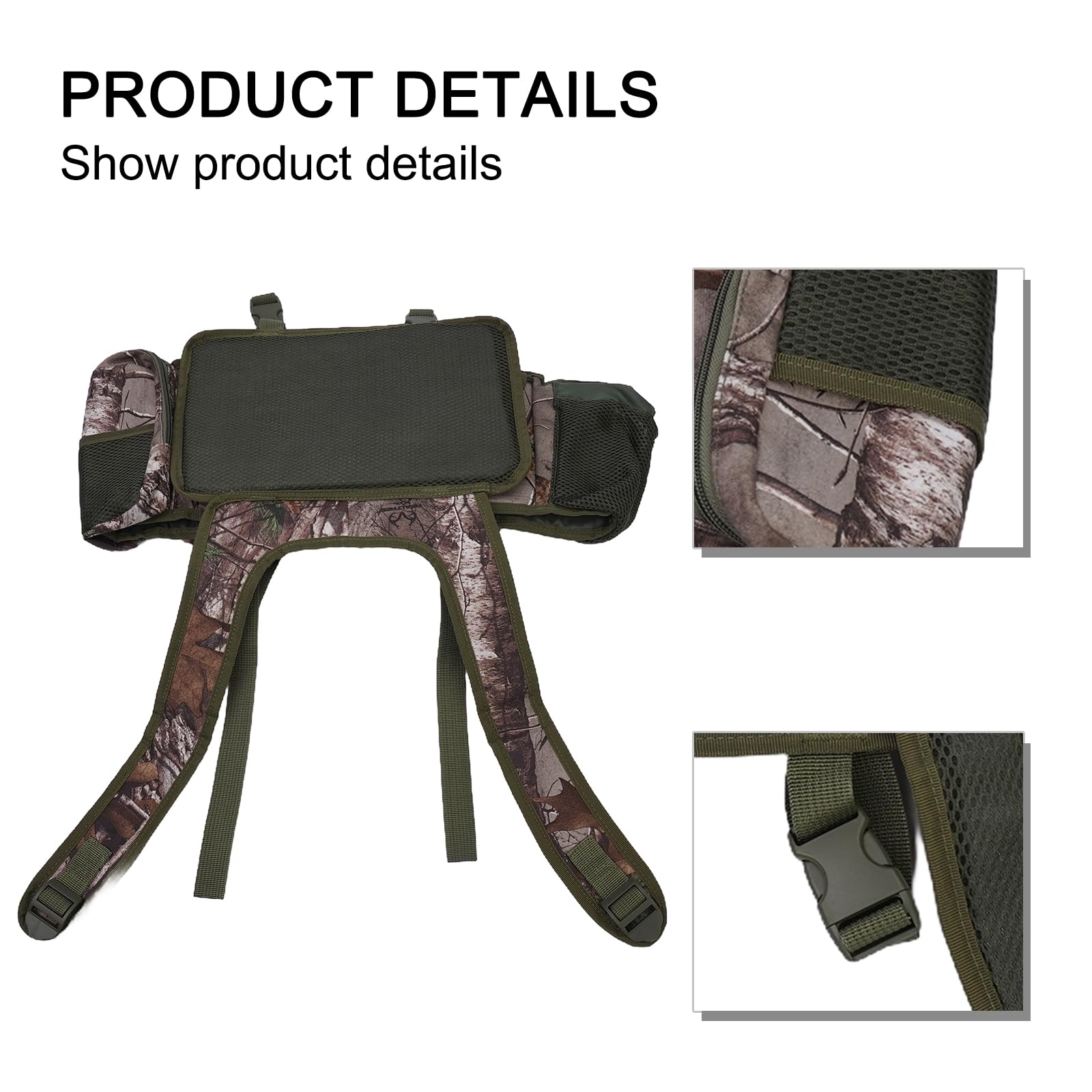 Caja de Asiento de Pesca Bolsa, Pesca Mochila con 3 Espacios para Jugar, para Pesca, Senderismo, Picnic, Senderismo, 39 x 34 x 19 cm, Camouflage, Moderno