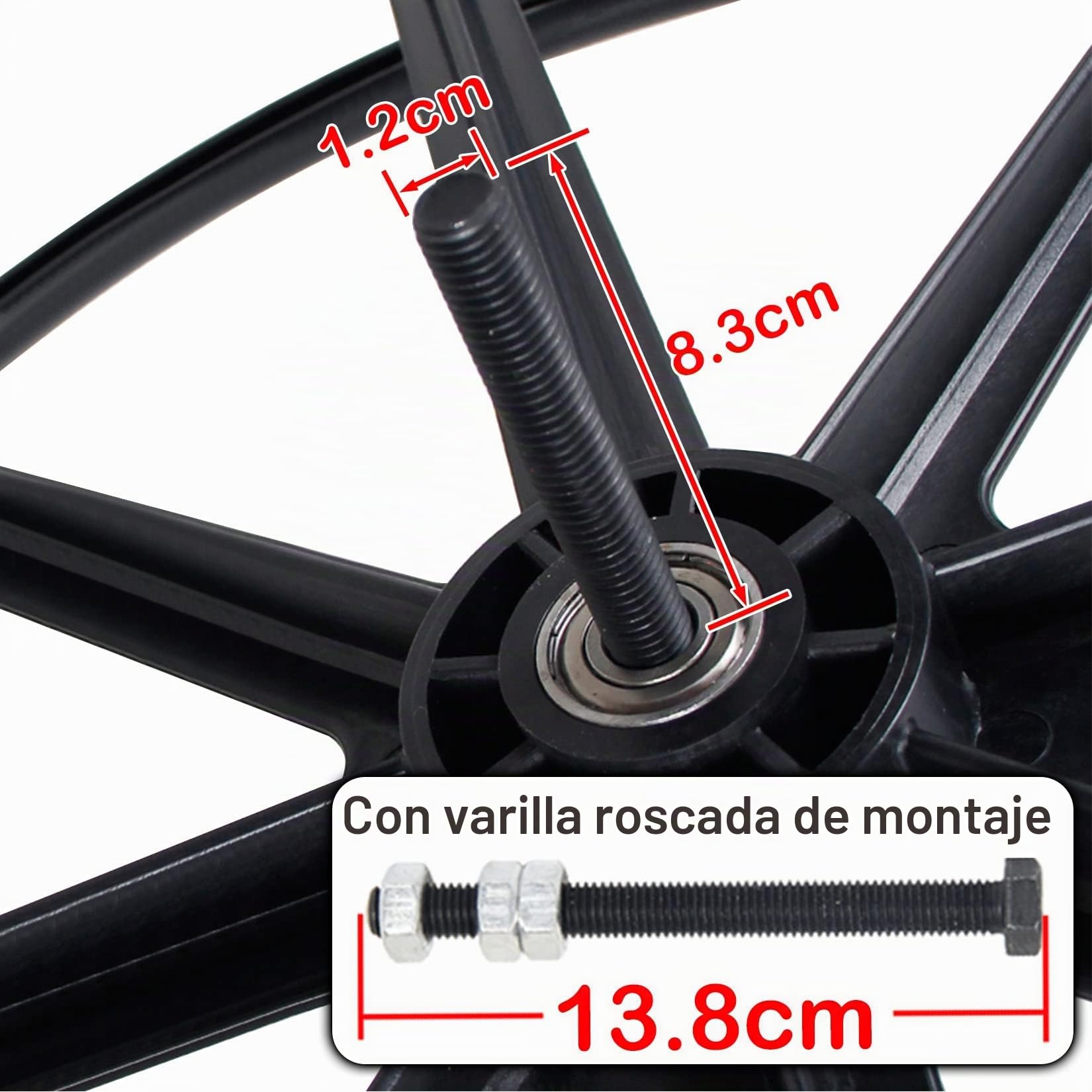 ESOYAWE Paquete De 2 Ruedas para Sillas De Ruedas 20 22 24 Pulgadas Rueda Trasera, Rueda Trasera De Silla De Ruedas Manual No Neumática, Recambio De Ruedas para Sillas De Ruedas con Rodamiento (Size