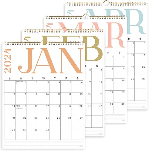 S&O - Calendario de pared vertical moderno de enero de 2024 a junio de 2025, calendario mensual arrancable, calendario académico de pared de 18