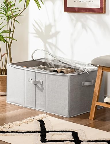 Miniatura 7 de StorageWorks Organizador de zapatos para armario, contenedores de almacenamiento de zapatos de tela extra grandes con cubierta transparente,