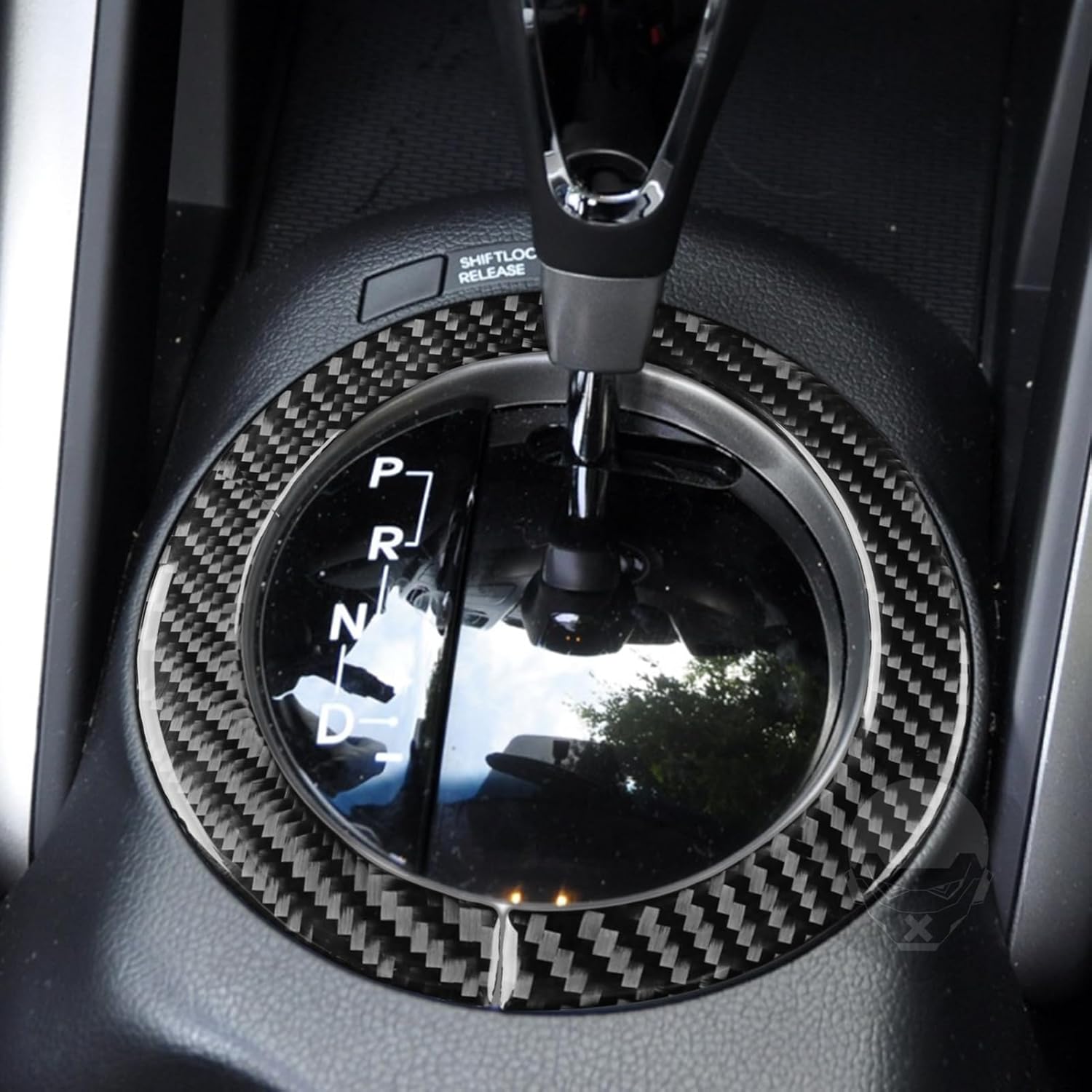 NVCNX Real Premium Carbon Fiber Gear Shift Box Panel Automatic Transmission Sticker Compatible with Hyundai Veloster 2012 2013 2014 2015 2016 2017 Interior Trim Cover Accessories -B