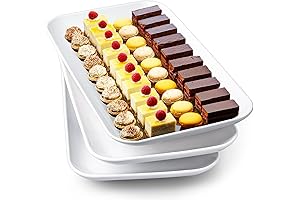 DELLING Large White Platters: Serving Tray Set for Entertaining