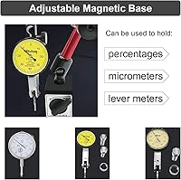 Vista 4 de KUIDAMOS Mini soporte de base magnética, base indicadora de dial, base magnética ajustable de 7.8 pulgadas con herramienta indicadora de tres